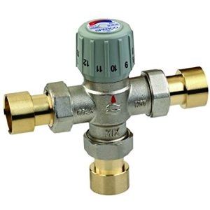 Thermostatic mixing valve for water heaters